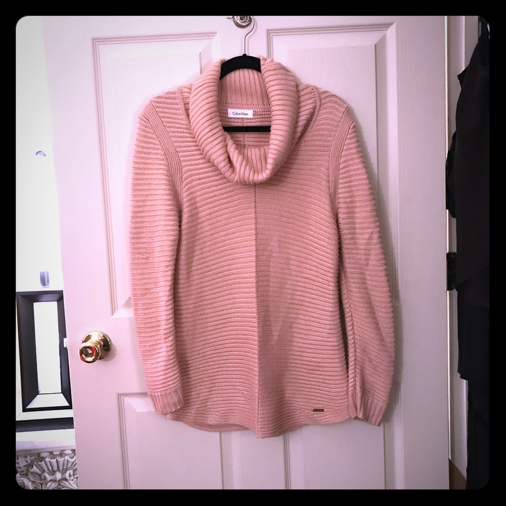 CALVIN KLEIN Cowl Neck Sweater In “Blush”